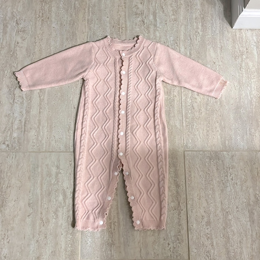 Pink Knit Baby Bodysuit